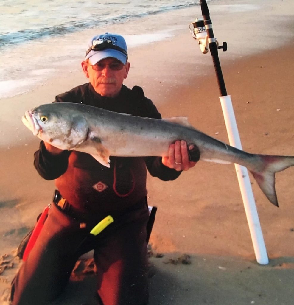 surf fishing for bluefish